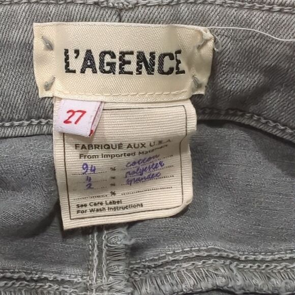L'Agence Jeans Womens 27 Gray Skinny Midrise Jeans 25" Inseam - Picture 5 of 9